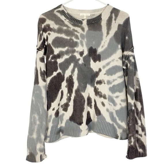 Lisa Todd Tie Dye Print Sweater Womens Size XS Catching Rays Gray Oversized Crew - Picture 1 of 10